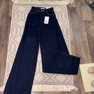 Zara Women's Deep Indigo Flare Jeans